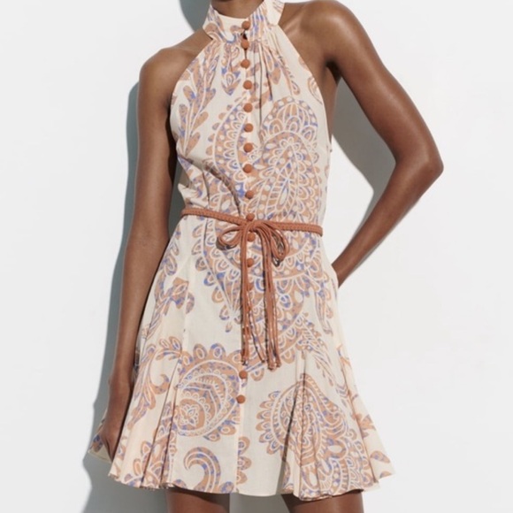 Zara Dresses & Skirts - NWT Zara Cream and Brown Mini Dress
